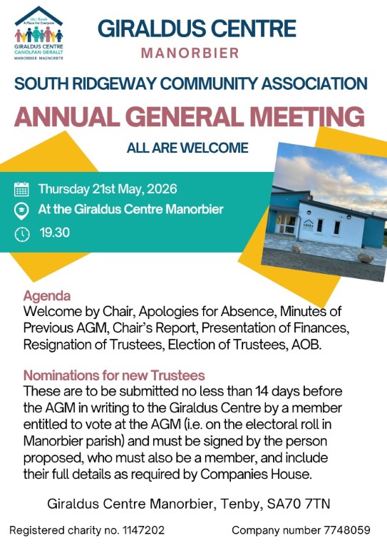 Annual General Meeting at Giraldus Centre Manorbier