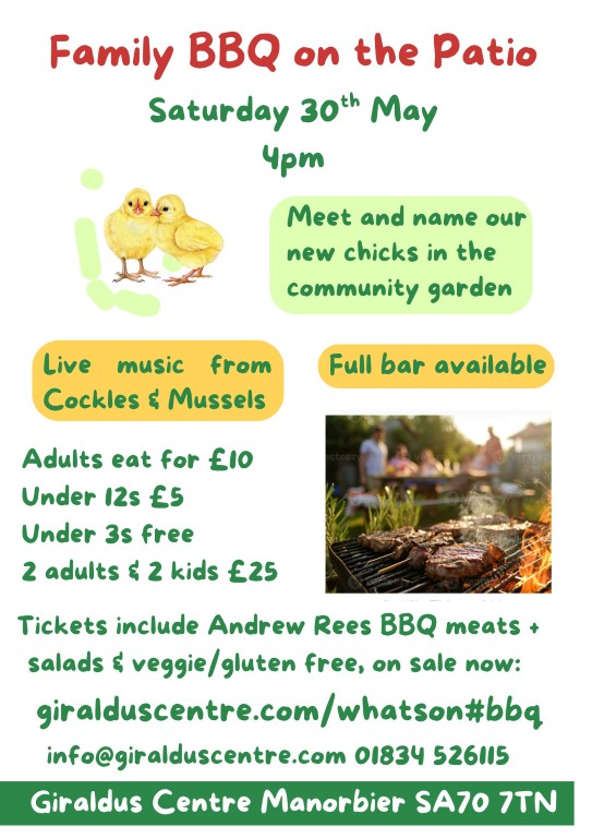 BBQ on the Patio at Giraldus Centre Manorbier