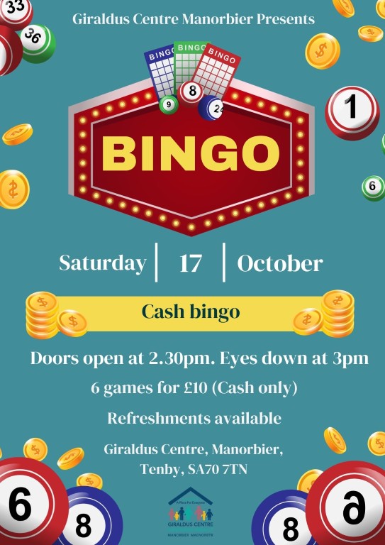 Cash Bingo at Giraldus Centre Manorbier