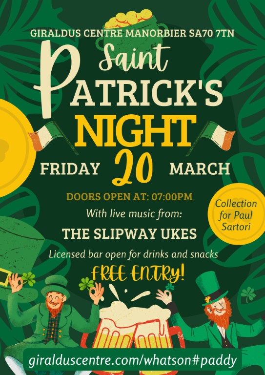 St Patrick's Night at Giraldus Centre Manorbier