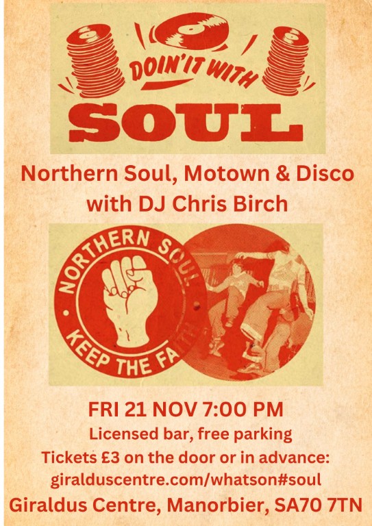 Northern Soul, Motown & Disco at Giraldus Centre Manorbier