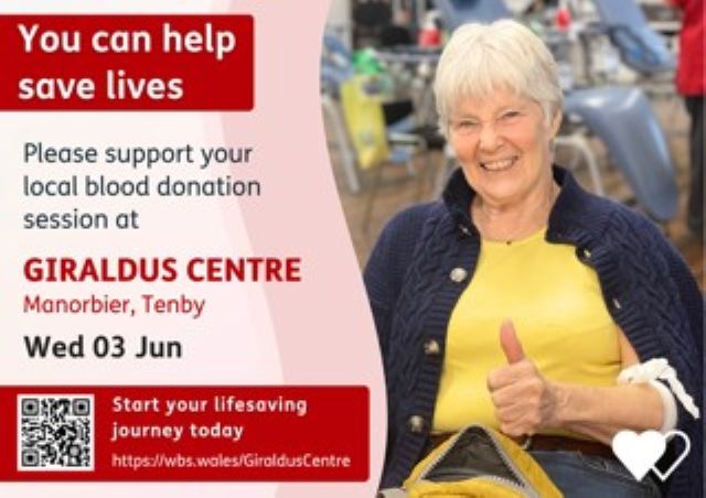 Blood donation at the Giraldus Centre Manorbier