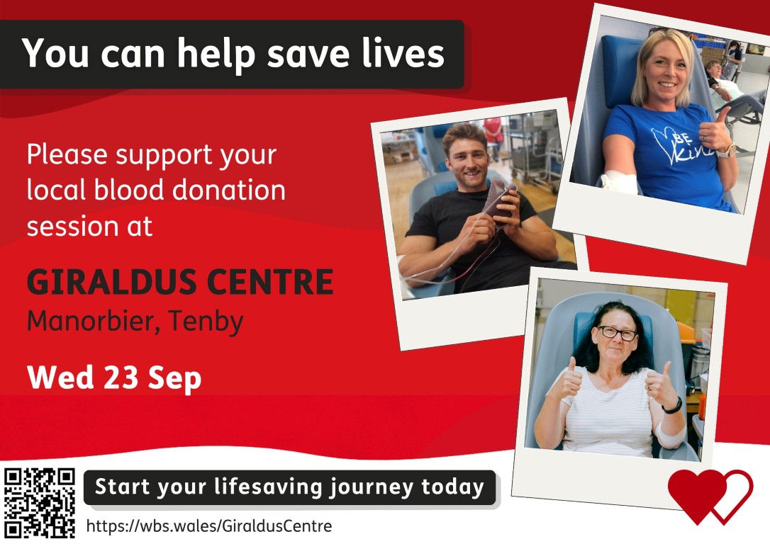 Blood donation at the Giraldus Centre Manorbier